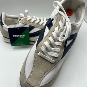 Tretorn Women’s Kristen White, Tan, and Navy Sneakers